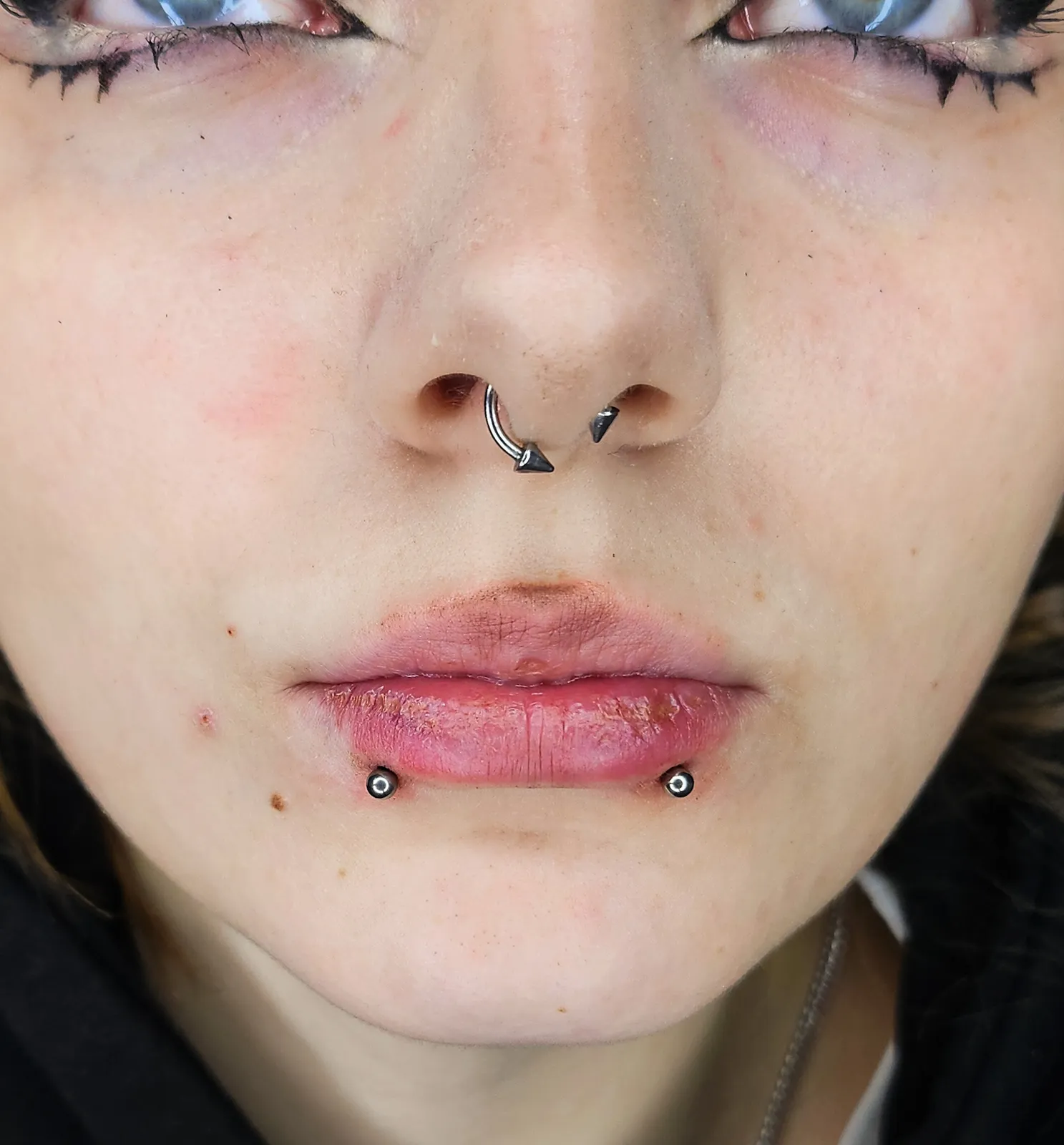 Septum a spodná pera
